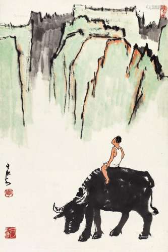 李可染（1907～1989） 牧牛图 镜心 设色纸本