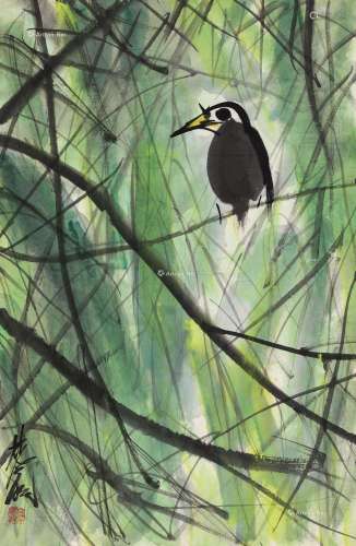 林风眠（1900～1991） 林荫小鸟 镜心 设色纸本