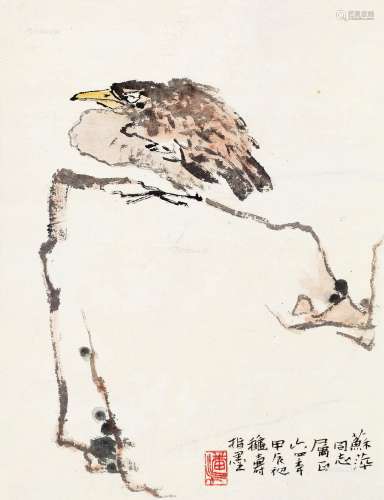 潘天寿（1897～1971） 1964年作 小憩图 立轴 设色纸本