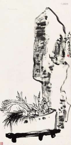 潘天寿（1897～1971） 水仙灵石 镜心 水墨纸本