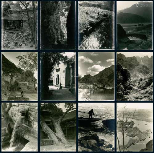 二十世纪三十年代，郎静山藏摄影作品原始样张一组