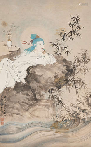 Zhang Daqian (Chang Dai-chien, 1899-1983) Water-Moon Guanyin