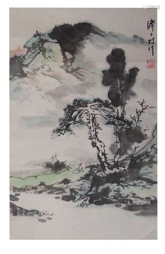 杨硕 山水 纸 轴