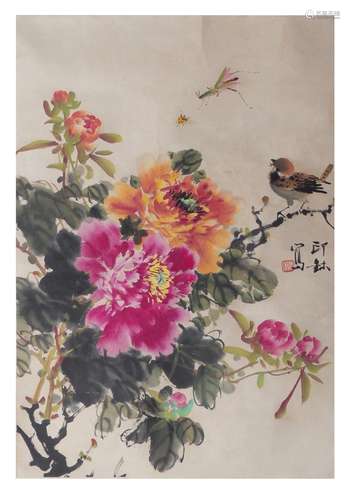 萧郎 花鸟 纸 轴