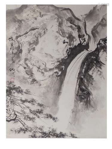 黑伯龙 山水 纸 轴