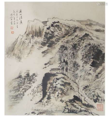 陆俨少 山水 纸 轴