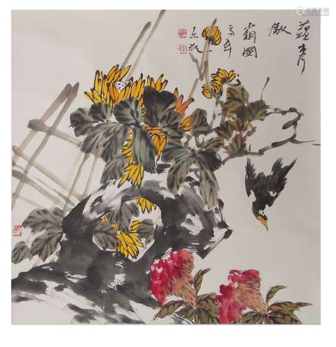 郭志光 花鸟 纸 轴