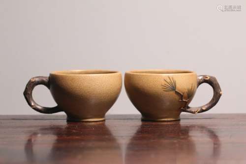 A Pair Zisha Tea-Cups