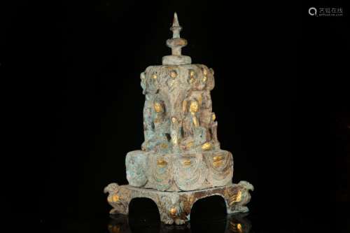 A Gilding Bronze Erawan Shrine