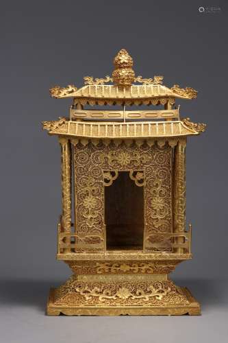 A Gilding Silver Palace style Buddhist Altar
