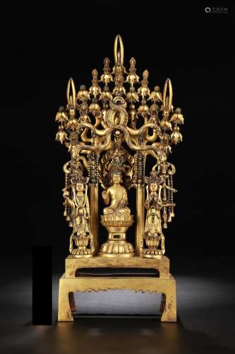 A Gilding Bronze  Gautama Buddha  Ornament Set