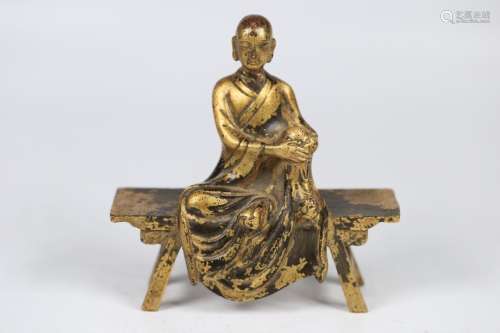 A Bronze Gilding Arhat