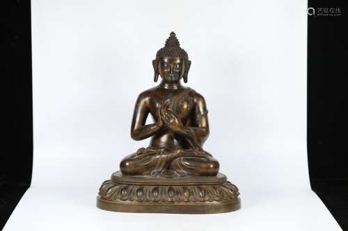 A Bronze and Sliver Gautama Buddha Statue
