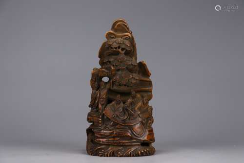 A Bamboo Carved Frigure-story Ornament