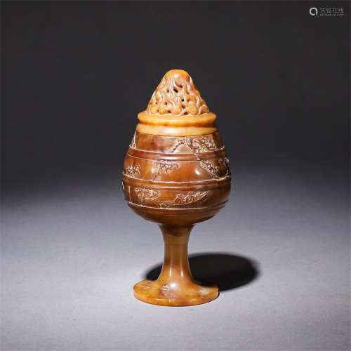A Tianhuang Stone Figure of Bamboo Forest Boshan Censer