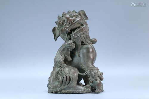 A Chinese Bronze Beast Shaped Ornament