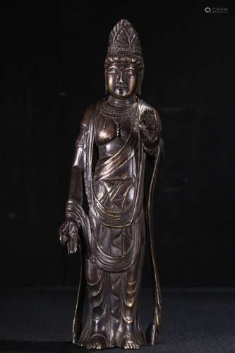 A Chinese Gilt Bronze Guanyin Buddha