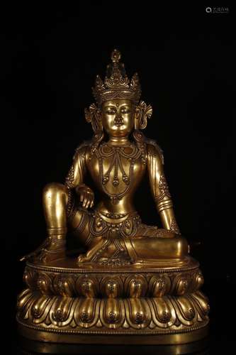 A Chinese Gilt Bronze Bodhisattva Tara Ornament