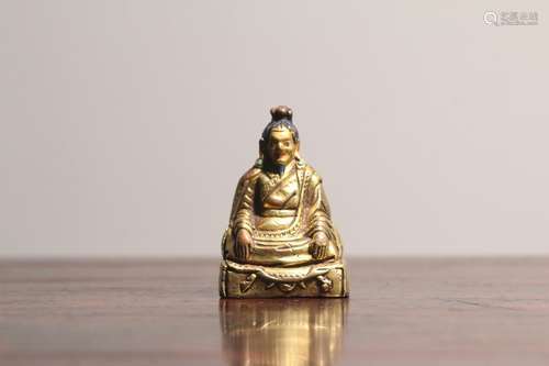 A Chinese Gilt Bronze Tibetan Figure Statue