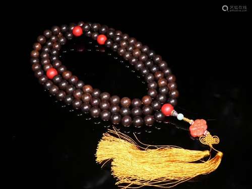 A Chinese Agarwood 108-Bead Rosary