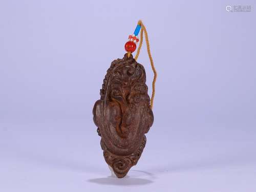 A Chinese Agarwood Dragon Carved Pendant