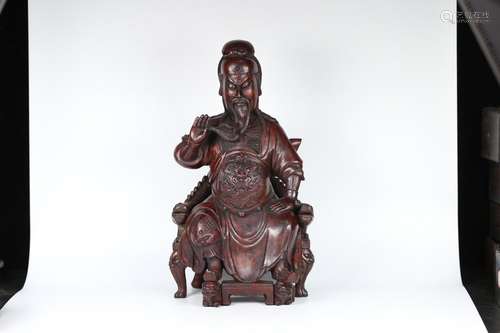 A Chinese Agarwood Guan Yu Statue