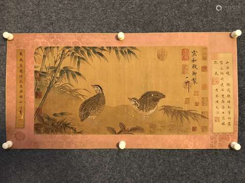 A Chinese Pianting Of Flower And Birds, With Songhuizong Mark