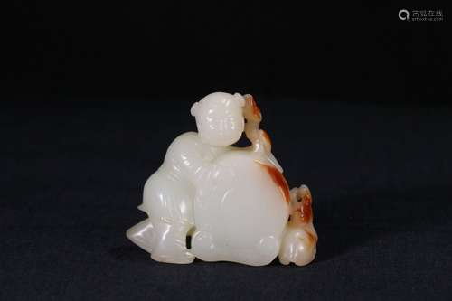 A Chinese Hetian Jade Story Carved Ornament