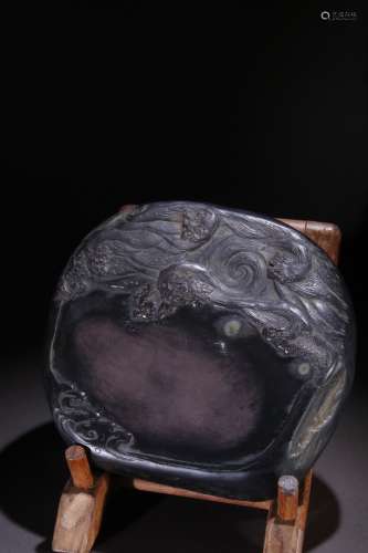A Chinese Duan Stone Ink Slab With Sea Pattern