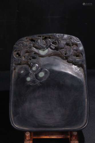 A Chinese Duan Stone Ink Slab With Crane Pattern