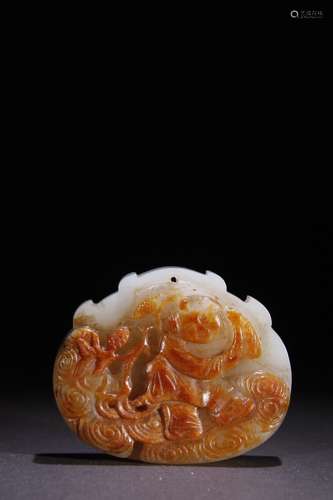 A Chinese Hetian Jade Auspicious Pattern Pendant