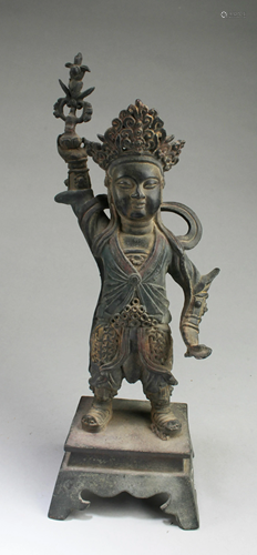 Chinese Bronze Deity Statue