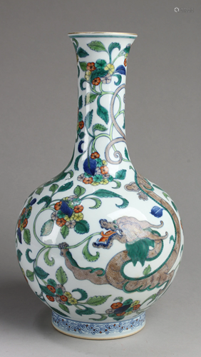 Chinese Famille Verte Porcelain Vase