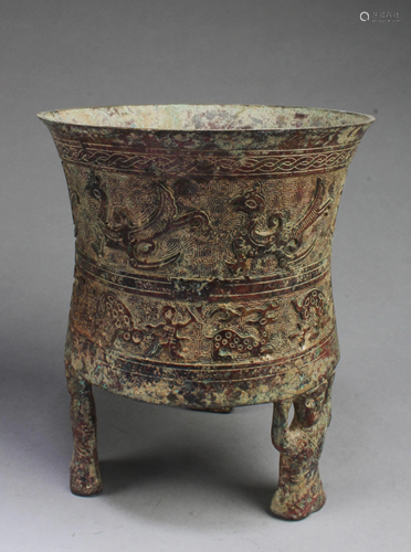 A Bronze Tripod Censer