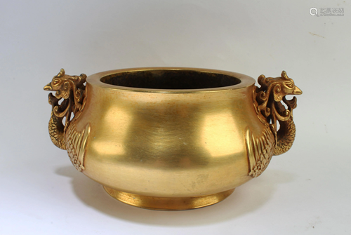 A Gilt Bronze Incense Burner