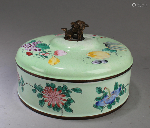 Chinese Enamel Round Container