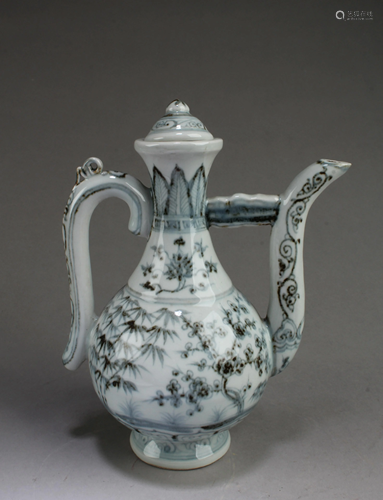 Chinese Blue & White Porcelain Teapot