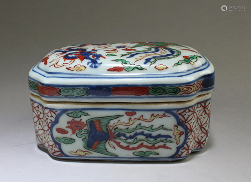 Chinese Famille Rose Porcelain Container