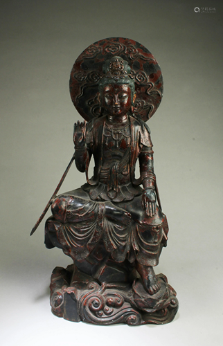 A Bronze Guanyin Statue