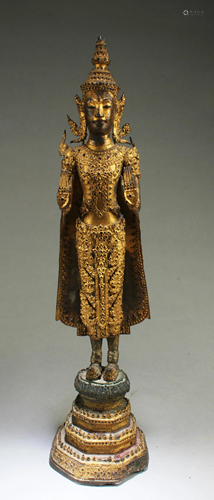 Antique Gilt Bronze Buddha Statue