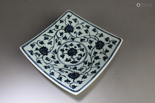 Chinese Blue & White Porcelain Plate