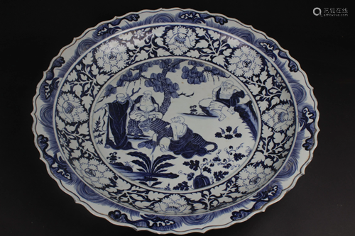 Chinese Blue & White Porcelain Charger