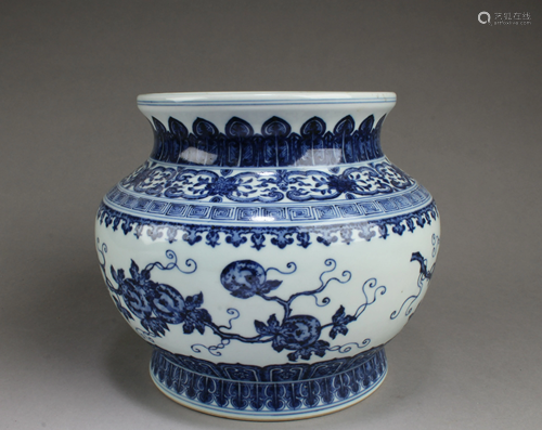 Chinese Blue & White Porcelain Jar