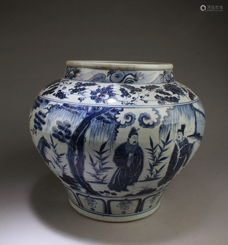 Chinese Blue & White Porcelain Jar