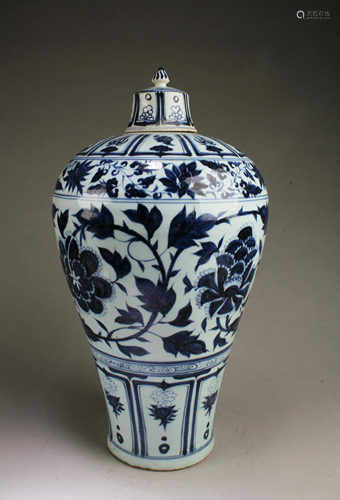 Chinese Blue & White Porcelain Vase