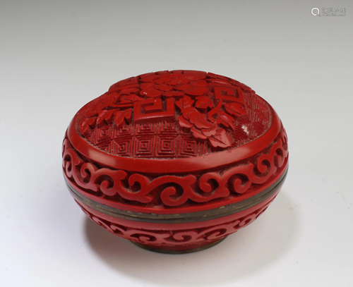 A Cinnabar Lacquer Container Round Container