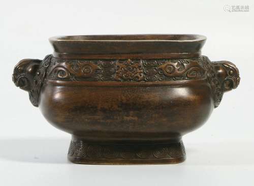 chinese old collection beast ear incense burner