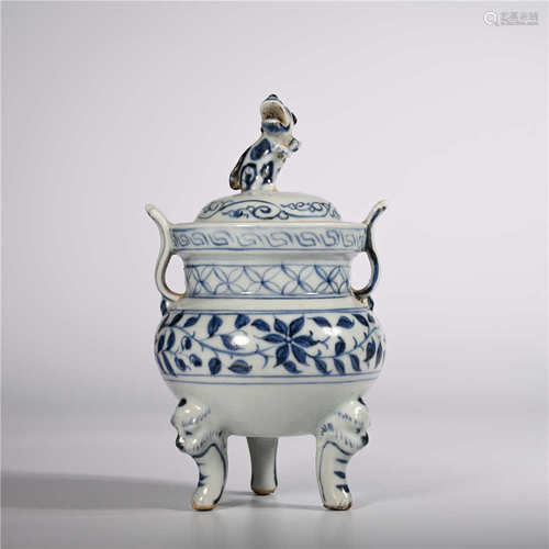 Yuan dynasty         Blue and white incense burner