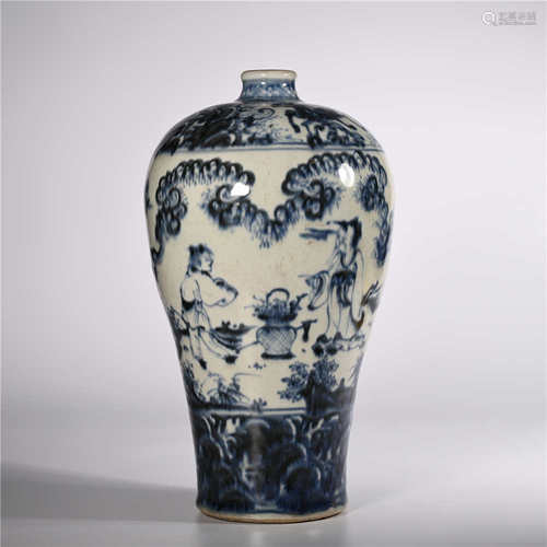 the Ming dynasty       Blue and white plum vase