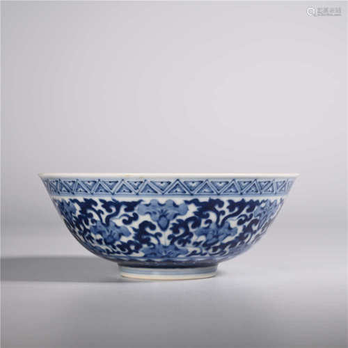 the Qing dynasty      Blue and white bowl